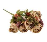 Faux Peony Bouquet Vintage Silk Artificial Flowers Wedding Home Decor Easy Maintenance Sturdy Cardboard Packaging Lifelike Design