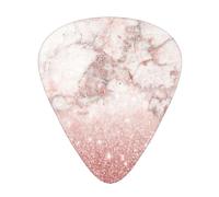 Faux Pink Rose Gold Glitter White Marble Ombre,12 Pcs Guitar Pick,3 Different Thickness Plectrums for Acoustic Guitar Bass Ukulele (0.46mm 0.96mm 0.71mm)