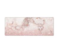 Faux Pink Rose Gold Glitter White Marble Ombre,Mouse Pad Large Desk Pad Computer Keyboard Mouse Mat With Non Slip Rubber Base 30 x 80 cm