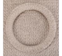 Faux Plush Steering Wheel Cover With 3d Grain Pattern For Warm Anti Slip Grip In Winter, For General Fit For Most Cars, Gray 36cm(36cm beige)