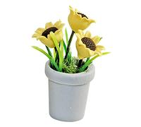 Faux Potted Plant Miniature Bonsai Model Artificial Tiny Sunflower for Home Decor DIY Micro Landscape Table Accessories Realistic Design Pot