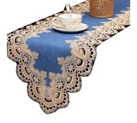 Faux PU Leather Elegance Stylish Lace Trimmed Table Runner for Gatherings