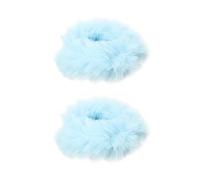 Faux Rabbit Elastic Headbands - 2 Pcs Furry Hair Scrunchies, Faux Rabbit Hair Scrunchies, Cute Headbands, Elastic Ties Ponytail Holder for Women or Girls