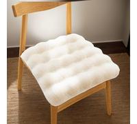 Faux Rabbit Fleece Chair Pad 40 * 40Cm Plush Cushions for Dining Chairs Square Faux Fur Seat Cushions for Lazy Sofa Office Bedroom Decor,A,Set of 1