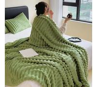 Faux Rabbit Fur Blanket - Fluffy Blankets | Anti-Static Flannel Blanket Soft Fluffy Fluffy Comfortable Warm Cozy for Couch Bed Chair Sofa Bedroom Gift for Men