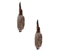 Faux Rabbit Fur Cat Toy, Soft Fluffy Rabbit Fur Cat Kicker Toy, Plush Ball with Dangling Tails Interactive Kitten Feather Toys for Chasing, Chewing, Kicking Exercise (B-2PCS)