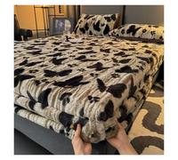 Faux Rabbit Fur Mattress Cover, Deep Pocket Fitted Sheets Set, Elastic Bedding Protector Bedspread with Pillowcase, Soft Velvet Fabric, 150x200cm