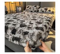 Faux Rabbit Fur Mattress Cover, Deep Pocket Fitted Sheets Set, Elastic Bedding Protector Bedspread with Pillowcase, Soft Velvet Fabric, 150x200cm