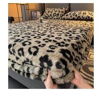 Faux Rabbit Fur Mattress Cover, Deep Pocket Fitted Sheets Set, Elastic Bedding Protector Bedspread with Pillowcase, Soft Velvet Fabric, 150x200cm