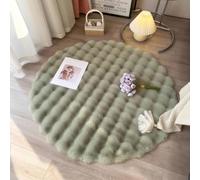 Faux Rabbit Fur Round Rug - Soft Fluffy Area Rug, Non-Slip Machine Washable, Perfect for Bedroom, Living Room, and Kids Room Decor