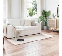 Faux Rabbit Fur Rug 100x200cm Cream Polyester Anti-Slip Plush Floor Mat Luxury