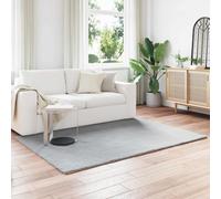 Faux Rabbit Fur Rug 140x200cm Grey Polyester Plush Anti-Slip Cozy Bedroom Mat