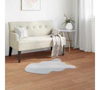 Faux Rabbit Fur Rug 50 x 80 cm Grey Polyester Anti-Slip Cozy Luxury Indoor Decor