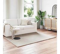 Faux Rabbit Fur Rug Beige 120x170 cm Polyester Anti-Slip Plush Indoor Cozy