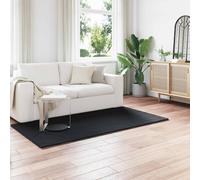 Faux Rabbit Fur Rug Black 100x200cm Polyester AntiSlip Plush Cozy Hand Wash Only