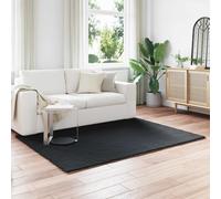 Faux Rabbit Fur Rug Black 140x200cm Polyester Plush Anti-Slip Cozy Throw Velvet
