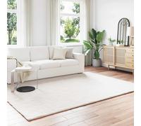 Faux Rabbit Fur Rug Cream 200x280 cm Polyester Blend Plush Anti-Slip Warm Cozy.