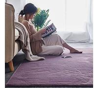 Faux Rabbit Fur Rug - Non-Slip Ultra Soft Thick Fluffy Carpet for Children's Play Area, Bedside - Extremely Comfortable Mat for Bedroom, Purple, 50 * 80cm
