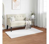 Faux Rabbit Fur Rug White 80x150cm Polyester Anti-Slip Plush Cosy Luxury Soft