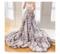 Faux Rabbit Fur Throw Blanket,New Ultra Soft Cozy Plush Reversible Blanket,Winter Warm Bubble Blanket Bedspread Use for Couch Bed Sofa Travel(Purple,200 * 230cm)