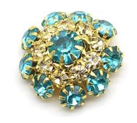 Faux Rhinestone Pearl Buttons, 20mm Flower for DIY Wedding Dress Sewing Multicolor 5 pcs(Color 28)
