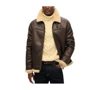 Faux Shearling Aviator Jacket - male - Superdry - Faux Fur & Shearling Jackets - Brown - M - Jackets M