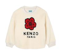 Faux Shearling Flower Sweatshirt - female - Kenzo - Kids Sweatshirts - Beige - 4 Y - Kids 4 Y