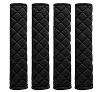 Faux Sheepskin Car Seat Belt Pads,4 Pcs Seat Belt Pads Protect Shoulder Neck Padding Comfort Harness Pads Helps Protect Your Neck and Shoulder (4 Pcs Black)