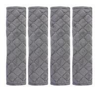 Faux Sheepskin Car Seat Belt Pads,4 Pcs Seat Belt Pads Protect Shoulder Neck Padding Comfort Harness Pads Helps Protect Your Neck and Shoulder (4 Pcs Grey)