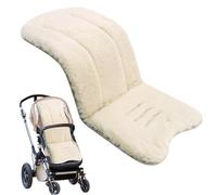 Faux Sheepskin Pram Liner 30x15 Inch Universal Thick Soft Breathable Baby Stroller Seat Pad (Beige)