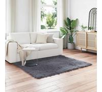 Faux Sheepskin Rug TAFALLA Anthracite 160 x 160 cm Polyester