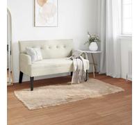 Faux Sheepskin Rug Beige 60x110 cm Plush Polyester Soft Cozy Indoor Warm Accent