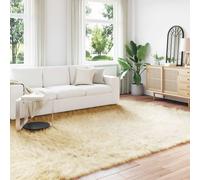 Faux Sheepskin Rug Cream 200x280 cm Polyester Plush Indoor Cozy Living Shag