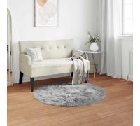 Faux Sheepskin Rug Grey Ø 120 cm Soft Polyester Round Cozy Modern Indoor Living