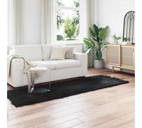 Faux Sheepskin Rug Tafalla Black 80 x 250 cm Polyester