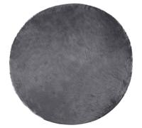 vidaXL Faux Sheepskin Rug Tafalla – Anthracite, 100 cm diameter, Polyester