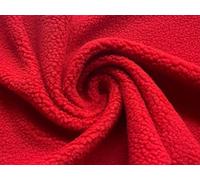 Faux Sherpa Fleece Sheepskin Fabric Material RED 1Mtr