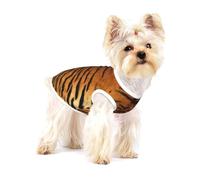 Faux Siberian Tiger Skin,Cotton Sleeveless Pet T-Shirt Soft Stretchy Puppy Breathable Vest,L