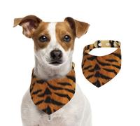 Faux Siberian Tiger Skin,Dog Bandanas Cotton Pet Scarf Adjustable Bibs for Pet,S