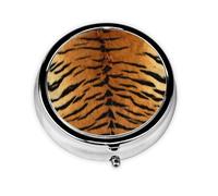 Faux Siberian Tiger SkinMeta Pill Box 3 Compartment Medicine Case,Portable Organizer