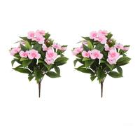 Faux Silk Impatiens Bouquet for Loft Industrial Style Interior Decor Artificial Balsam Floral Arrangement (Pink)