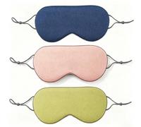 Faux Silk Sleep Mask, Warm Cool Double-Sided, Adjustable Strap Blockout | Blockout Mask, Hot Cold Use, Double Fabric, Travel Must, Meditation Tool, Nap Shade, Soft Texture, Eye Comfort, 3-Pack