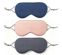 Faux Silk Sleep Mask, Warm Cool Double-Sided, Adjustable Strap Blockout | Blockout Mask, Hot Cold Use, Double Fabric, Travel Must, Meditation Tool, Nap Shade, Soft Texture, Eye Comfort, 3-Pack