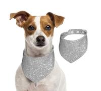 Faux Sparkly Silver Glitter Printed,Dog Bandanas Cotton Pet Scarf Adjustable Bibs for Pet,M