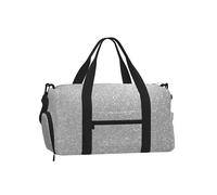 Faux Sparkly Silver Glitter Printed, Handheld Crossbody Sports Luggage Bag, Sports Duffels, Large Capacity Travel Bag for Women and Men