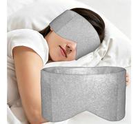 Faux Sparkly Silver Glitter Printed, Sleep Mask for Home Travel, Full Eye Covers Light Blocking Eye Mask Sleep Eye and Ear Muffs