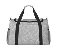 Faux Sparkly Silver Glitter Printed, Sports Duffels, Handheld Crossbody Sports Luggage Bag, Large Capacity Travel Bag for Women and Men