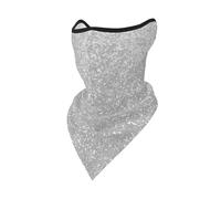 Faux Sparkly Silver Glitter Printed Windproof Mask,Neck Gaiter Winter Motorcycle Face Cover