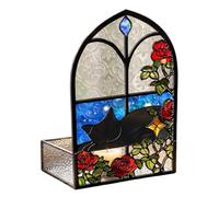 Faux Stained Glass Desktop Organizer Box Multi Purpose Vase