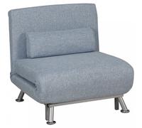 HOMCOM Single Sofa Bed Folding Chair Bed w/ Metal Frame Padding Pillow in Blue HOMCOM Blue